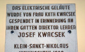 1980 - Gedenktafel elektrisches Geläut