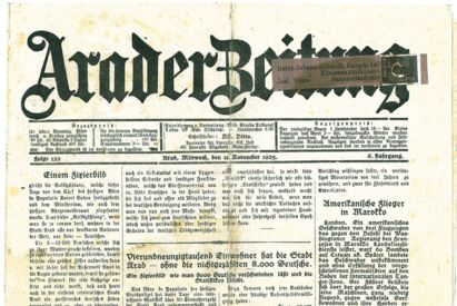 Arader Zeitung vom 11. November 1925